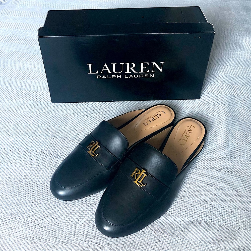 Ralph Lauren Kelley Mules Black SZ 8B